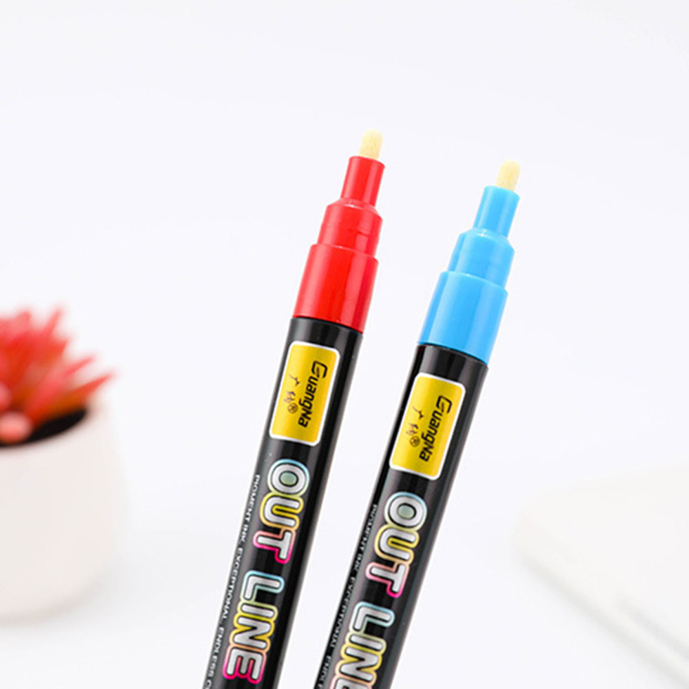 12/24 Colors Markers Colored Pen Set Long-Lasting Special Craft Paint Pens  for Kids Painting DIY Design 12 Colors 